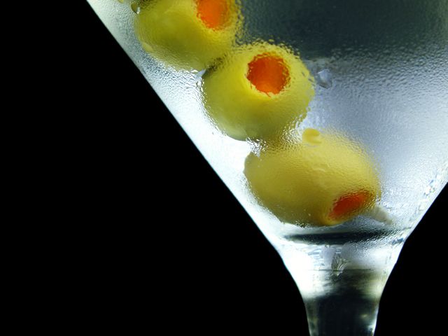 Cold Martini with Olives