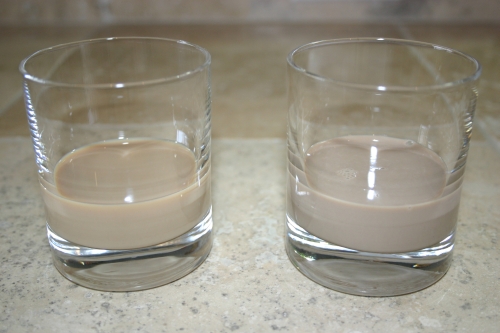 Left: Baileys, Right: Homemade Irish Cream